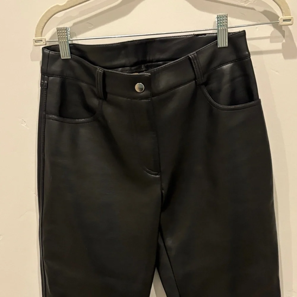 Free People Black Faux Leather Pants